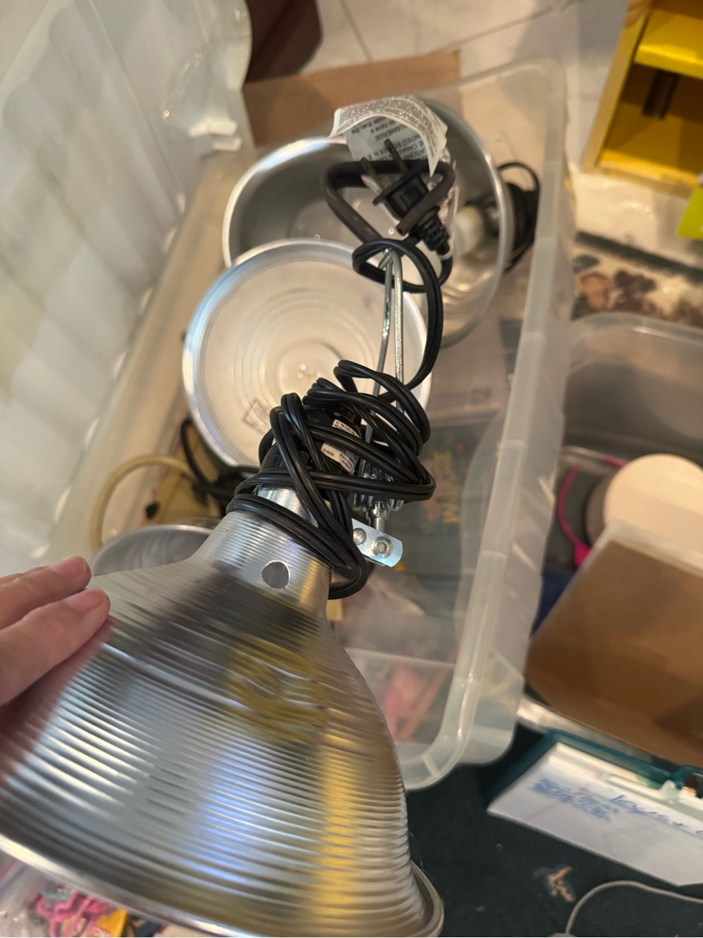 Silver Reflector Clip Lamp -all 5 does not come w bulbs - Picture 2 of 4